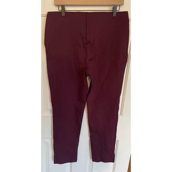 Rafaella Comfort Womens Large Dress Pants Maroon Red Stretch Straight Pull On - Picture 2 of 9